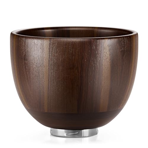 SpaceAid Wooden Bowl for Mixer - Kitchen Space Aid Acacia Wood Mixing Bowls Holder for Stand Mixer Compatible with 4.5 & 5 QT Tilt-Head Models Kitchen Natural Wood
