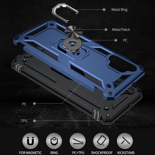 Yiakeng for Galaxy A32 5G Case, Samsung A32 5G Case, Military Grade Protective Cases with Ring for Samsung Galaxy A32 5G (Blue) by Yiakeng - Image 6