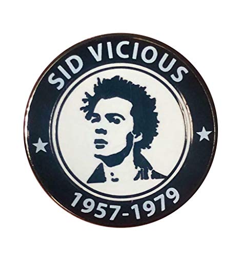 Badge à épingle SID VICIOUS The Sex Pistols Tribute en métal émaillé 25 mm de diamètre