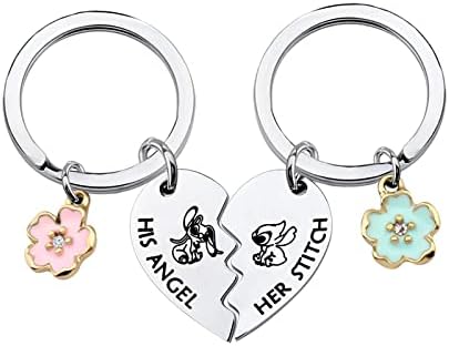CYTING His And Her Cartoon Puzzle Piece Keychain Hawaiian Jewelry Long Distance Gift For Couple Cartoon Birthday Gift