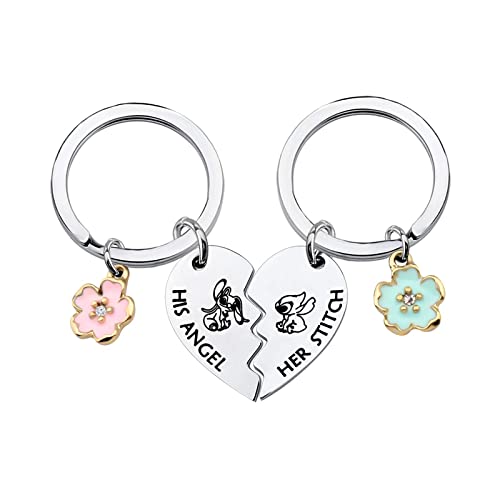 Cyting His And Her Cartoon Puzzle Piece Keychain Hawaiian Jewelry Long Distance Gift For Couple Cartoon Birthday Gift #TOP1