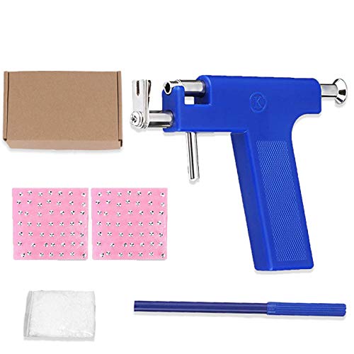 Lermity Ear Nose Piercing Kits Body Piercing Gun with Metal Studs Silicone Backs (Plastic+ Metal)