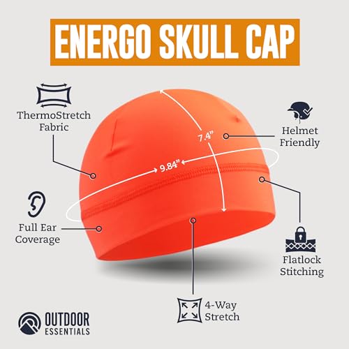 Image of OutdoorEssentials Skull Cap Helmet Liner for Men - Winter Beanie Hat for Running, Skiing, Cycling - Ultimate Thermal Retention & Performance Moisture Wicking - Fits Under Helmets