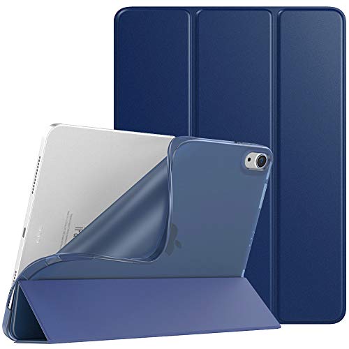 iPad air4 ケース 2020 10.9インチ TiMOVO iPad Air 第4世代 カバー TPU オートスリープ機能 第二世代 Pencil ワイヤレス充電対応 全面保護 PUレーザー 三つ折り スタンド マグネット 耐衝撃 軽量手帳型 ネイビーブルー