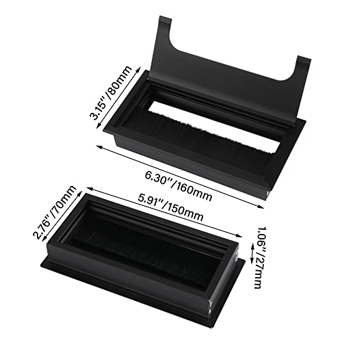 Cache-trou rectangulaire Sourcingmap 16 cm pour stopper le désordre des câbles de bureau