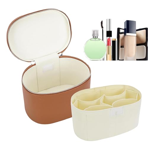 de Maquillaje Organizador con Cremallera de Piel sintética con Bolsillos para artículos de tocador portátil para niñas, Joyas de Ducha Playa, Tren de Viaje y Coche