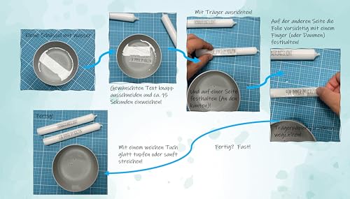 Wasserschiebefolie Fräulein Lotti für Kerzen im Weihnachtsdesign