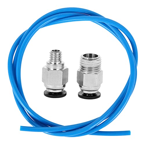 PLAFOPE 1m Ptfe Bowden Tube Extruder Kit with Pc4-m6 Pc4-m10 Pneumatic Connectors for 3d Printer Filament Feeding, 2x4mm