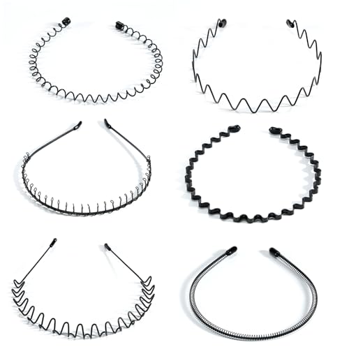 6 Pièces de Métal Bandeau de Cheveux Vague avec Dents...