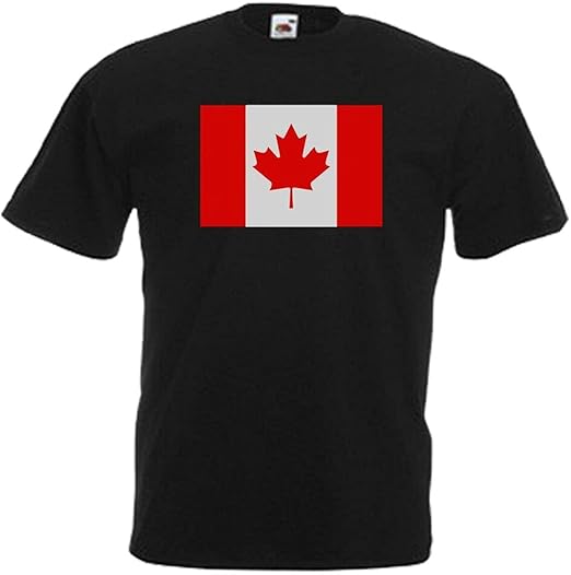 Canada Canadian Flag Emblem TShirt All Sizes & Colours Black M