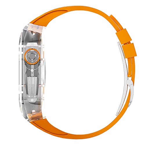 Kit de modification de luxe pour Apple Watch 44/45 mm boîtier transparent bracelet iWatch agate