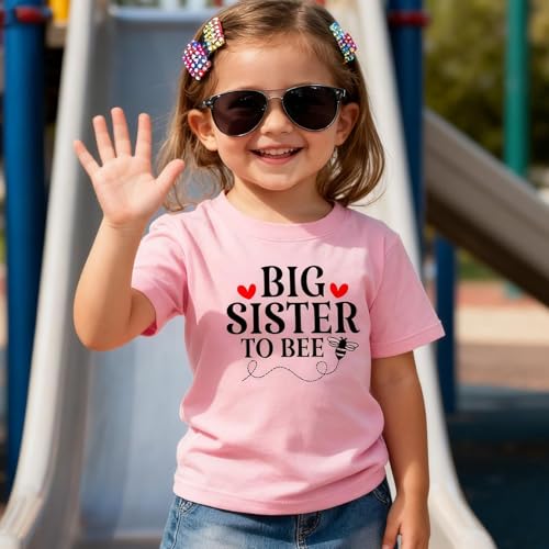 Image of Big Sister Shirt for Girls Toddler Kids Pregnancy Announcement Promoted to Big Sis T-Shirt Summer Short Sleeve Top