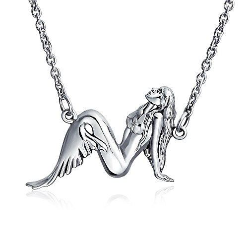 Bling Jewelry Nautical Sideways Sea Siren Mermaids Drop Pendientesmermaid Collar Colgante Para...