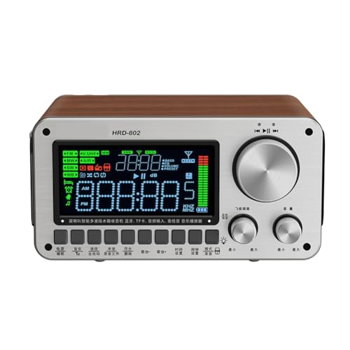 Radio Full Band en bois noble avec double haut-parleur Bluetooth chic