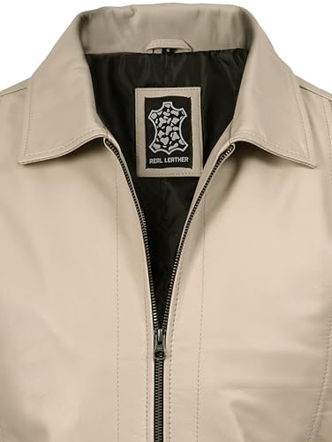 Image of fjackets Men's Real Lambskin Leather Jacket - Shirt-Collar Moto Biker Style Year-Round Wear