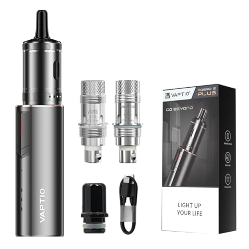VAPTIO Cosmo 2 Plus Kit Elektronische Zigarette 3000mAh 35W Starter Kit mit Cosmo Spule 2 Stück 0 7ohm(C6) / 1 0ohm(C5) kein E-Liquid kein Nikotin