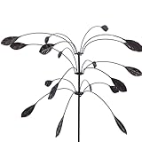 Metal Wind Spinner, Kinetic Wind Sculpture, Rustproof Heavy Duty Falling Foliage Triple Spinner, Outdoor Garden Decor with 360 Degree Rotation for Patio and Balcony - Image 3