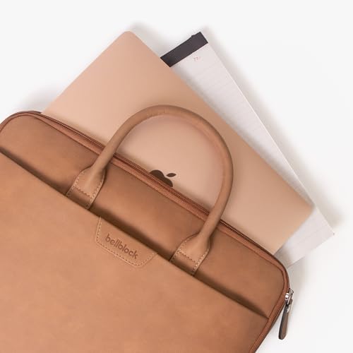 Image of Bellblock Sleek Messenger Laptop Bags For Men /Women Office Use | Travel Friendly With Luggage Strap | Office Bag For Man /Woman | Cotton Canvas | Olive Green (Upto 14 Inch)