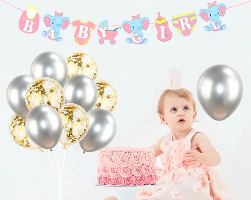 Kit Com 10 Bexigas Prata Metalizada Com Confetes Dourado Festa De Aniversario Balão Para Ano Novo Ev
