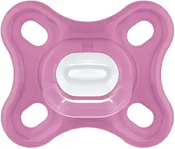 MAM Baby 1 Chupeta Comfort 100% Silicone para Crianças 0-2 Meses, Com Caixa Esterilizadora, Rosa