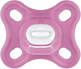 MAM Baby 1 Chupeta Comfort 100% Silicone para Crianças 0-2 Meses, Com Caixa Esterilizadora, Rosa