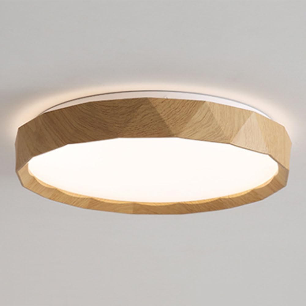 JXYDJH Vintage Wood Grain Ceiling Lamp 36W Minimalist LED Ceiling Light for Bedroom Flush Mount Lighting Hardwired Walnut Wood Grain Low Profile LED Ceiling Light Fixture for Bedroom Closet Hallway