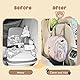Kwak’s Auto Backseat Organizer - Tragbare große Kapazität Auto Aufbewahrungstasche und multifunktionale Aufbewahrung Organizer, wiederverwendbare Handtasche mit Schnüren (Apriksfarbe)