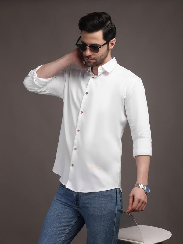 Image of The Stripp & Co Men's Full Sleeve Cotton Solid Shirt | Regular Fit Casual | Soft & Breathable Fabric | Button-Down Collared Formal,& Office Wear | Everyday Shirt | Sizes M to 2XL