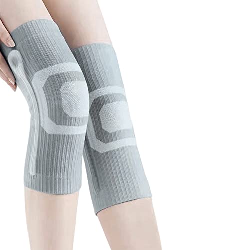 Image of JUMISEE (One Pair) Compression Knee Brace with Silicone Gel Spring Support, Men Women Knee Sleeve Leg Support for Running Pain Management Arthritis Pain Relief Rheumatism