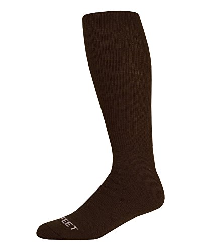 Pro Feet Multi-Sport Cushioned Acrylic Tube Socks, Brown, Large/Size 10-13 (275 Brown)