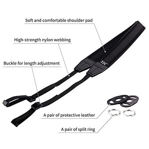Image of JJC Soft Camera Neck Shoulder Strap for Sony ZV-E10 A6000 A6100 A6300 A6400 | for Sony A6500 A6600 Fujifilm X Half X-T5 X-T30 X-T20 X-T4 X-T3 X100V Canon EOS M50 M6 Mark II R7 R10 R50 G7X G5X G1X & More