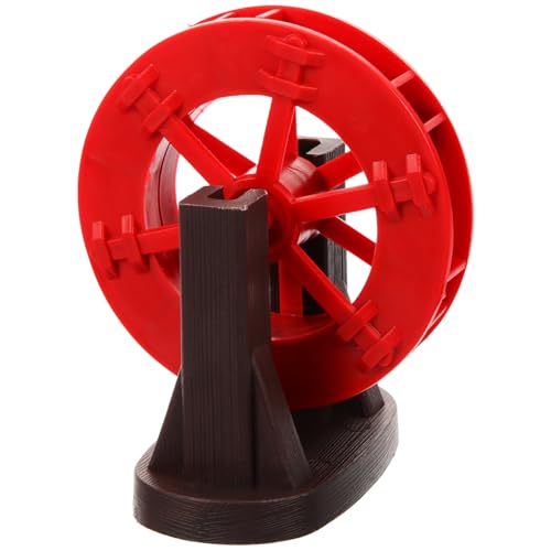 Image of POPETPOP Miniature Water Wheel Fountain Decor 3In Lightweight Plastic DIY Aquarium Ornament for Fish Tank Pond Landscape Indoor Water Feature