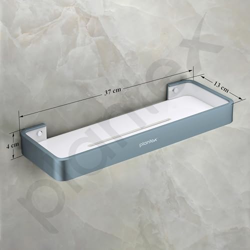 Image of Plantex Shelf for Bathroom /Aluminium and Acrylic Multipurpose Shelf /15x5 inch Shelf for Home /Office /Hotel - Pack of 1 (Grey and Milky White)