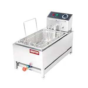 BRITON High-Capacity 24-Litre Gas and Electric Fryer - Stainless Steel, Dual Heating Modes, Precise Temperature Control for Commercial Kitchens