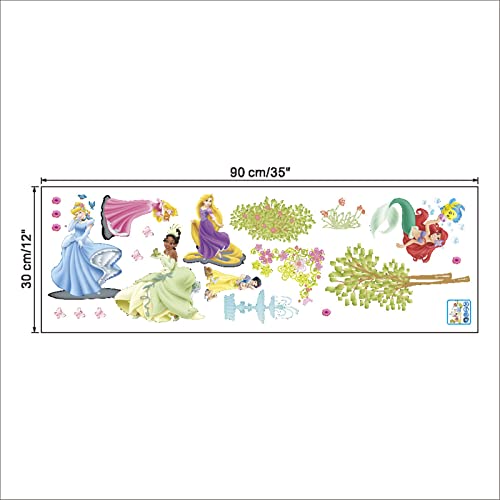 Princess Wall Decal, Mermaid Cartoon Bedroom Background Decoration Removable Waterproof Pvc Wall Sticker For Kids Girls #TOP6