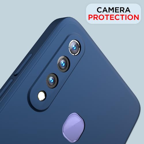 Image of Outlouders Back Cover for Vivo Z1 Pro | Camera Protection | Durable Soft Matte Silicone Bumper Case (Blue)