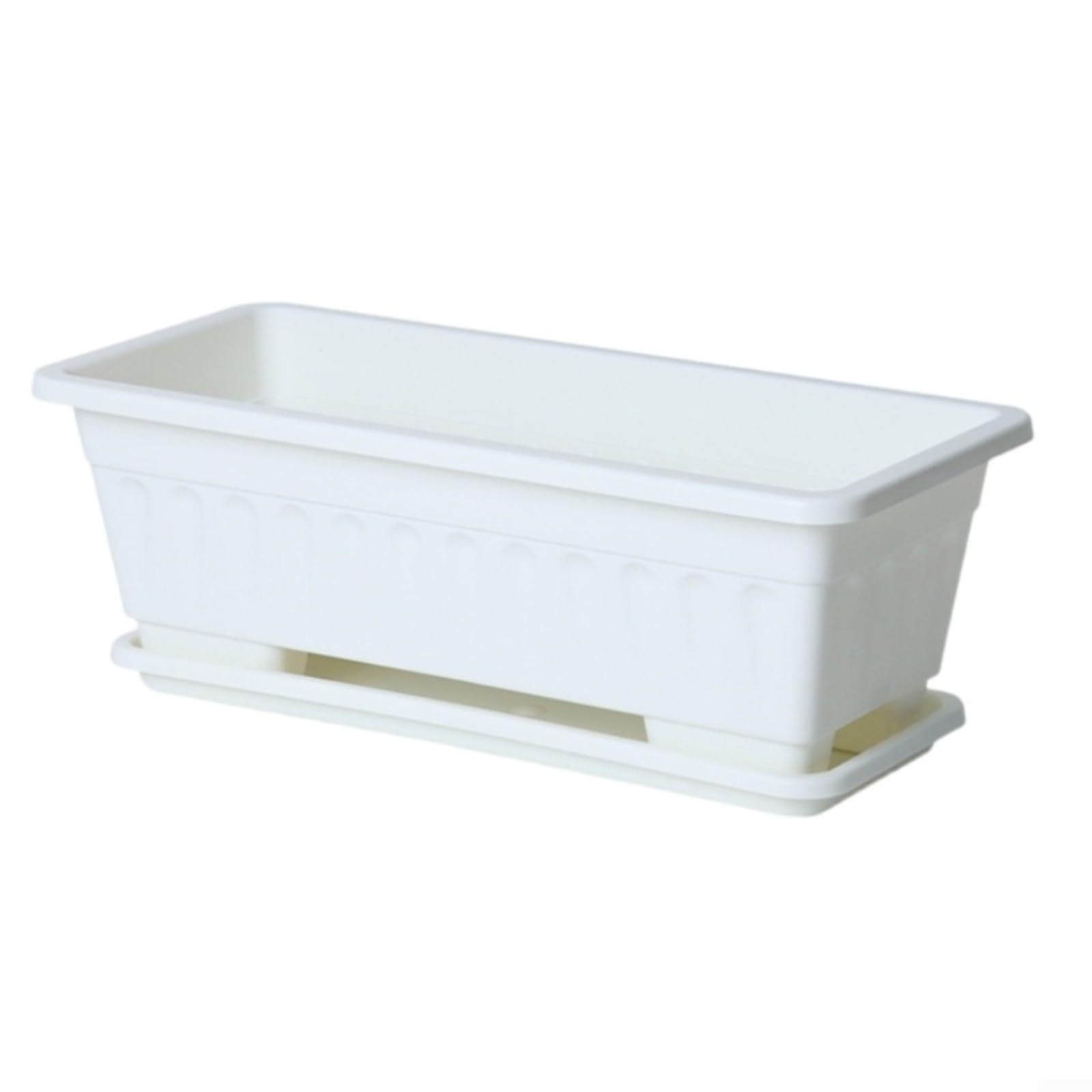 Boîte de culture auto-arrosage 178cm en polypropylène blanc avec plateau drainage