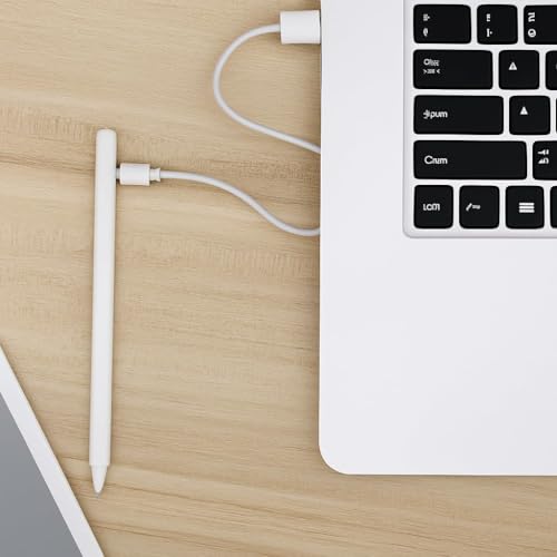 Image of Universal Stylus Pen for Touchscreens, Rechargeable Fine Tip Digital Pen for Writing, Drawing & Note-Taking, Works with Android and iOS Devices (White)