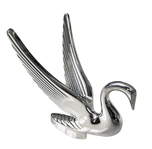Image of Heavy-Duty Chromed Swan Hood Ornament, Cast Metal