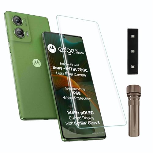 Image of Diruite UV Tempered Glass for Motorola Edge 50 Fusion - Premium 9H Hardness, Full Edge-to-Edge Coverage, Crystal HD Clarity, UV Glue with Easy Installation Kit (Pack of 1)