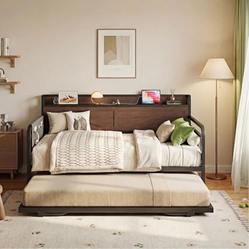 LIKIMIO Twin Daybed with Trundle and Storage