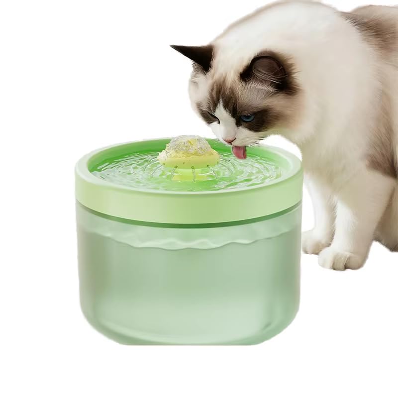 Image of Pet Water Fountain Super Silent - Water Fountains for All Pets Indoor - Suitable for Cats, Birds, Rabits and Dogs (WAssabi Mist 01, 1.8L)