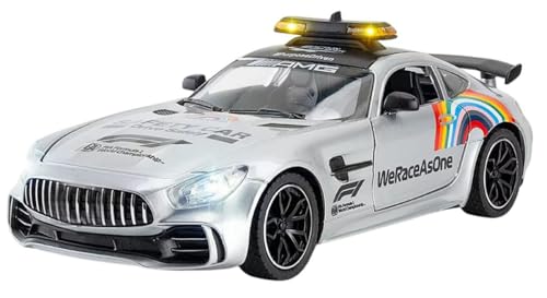 Image of Magicwand 1:24 Scale Die-Cast AMG-GT3【Large】【Box Packing】 with 4 Openable Doors,Pull Back Action,Lights,Music 【Police Silver】【Pack of 1】