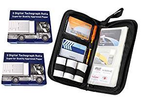 Digital tachograph organiser tacho holder wallet & TACHO 6 spare rolls HGV