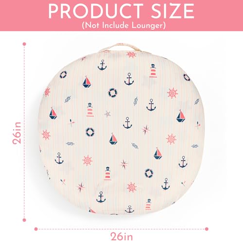 Image of DILIMI Newborn Lounger Cover, Ultra Soft Comfortable Lounger Slipcover Removable Cover for Infant Lounger Pillow, Navigation Anchor (Lounger Pillow Not Included)
