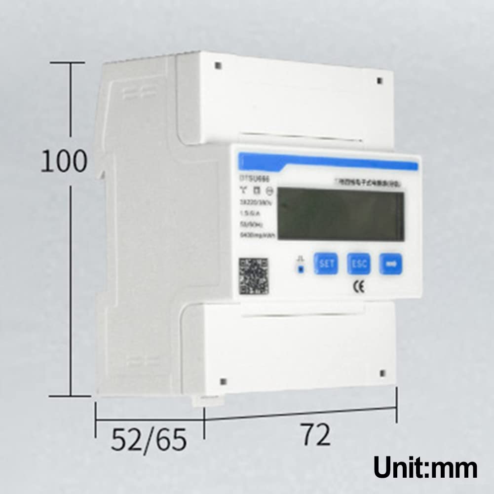 Digitaler Stromzähler DTSU666, Stromzähler dreiphasig, vieradrige Führungsschiene Der Smart Power Sensor DTSU666 unterstützt die Kommunikation über RS485 (3 × 220/380V 50HZ 5 (80) A)