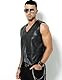 Casey Kevin Herren Lederweste Leder Motorradweste Weste Biker Motorrad Clubweste, Schwarz, Weste aus Kunstleder