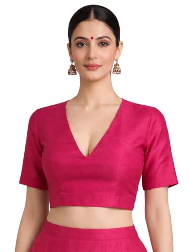 Image of Thevasa Women's Dupion Raw Silk Divine Depth Blouse
