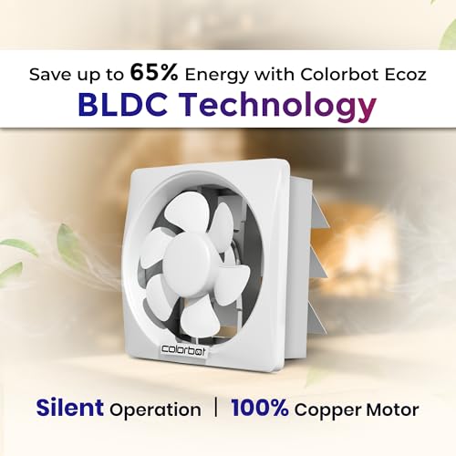 Color Bot Fan Colorbot Ecoz BLDC Exhaust Fan 200mm (8 inches) for Bathroom, Kitchen ...