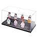 OLYCRAFT 2-Tier Acrylic Minifigure Display Cases 7.9x3.9x3.7 Inch Display Case for Minifigure Action Figures Blocks Removable Display Box Cube Showcase for Models Gifts Dustproof Storage - Black